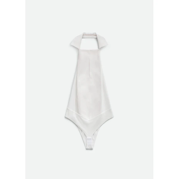 The Frankie Shop Bevza Manishka Bodysuit - Ivory - Oversized Minimalist Knitwear in Ivory - Shop at Luxury Shoes 