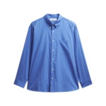 The Frankie Shop Bijnor Oxford Shirt - Blue - Oversized Minimalist Tops in Blue - Shop at Luxury Shoes 