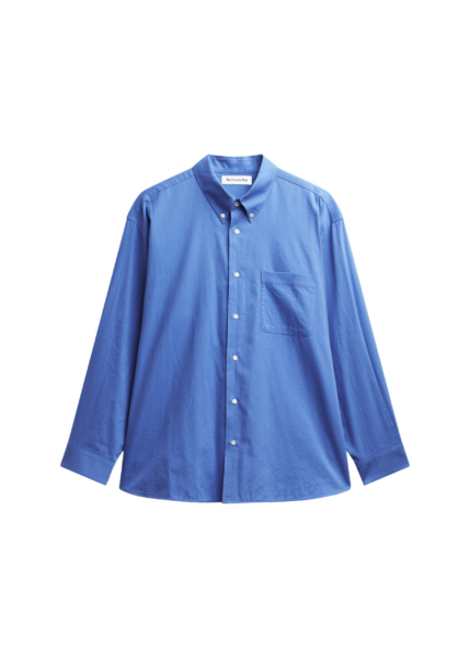 The Frankie Shop Bijnor Oxford Shirt - Blue - Oversized Minimalist Tops in Blue - Shop at Luxury Shoes 