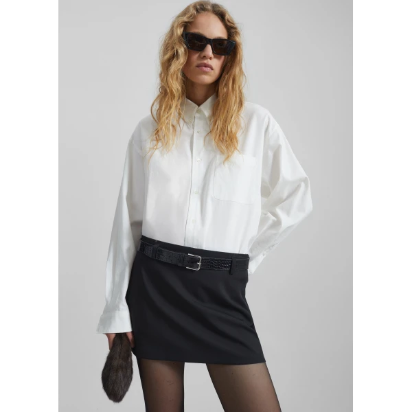 The Frankie Shop Bijnor Oxford Shirt - White - Oversized Minimalist Tops in White - Shop at Luxury Shoes 