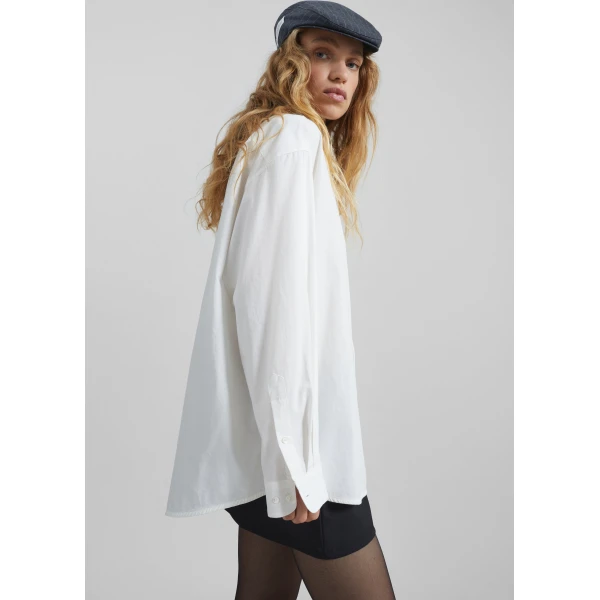 The Frankie Shop Bijnor Oxford Shirt - White - Oversized Minimalist Tops in White - Shop at Luxury Shoes 