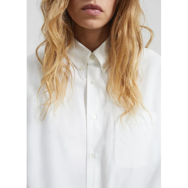 The Frankie Shop Bijnor Oxford Shirt - White - Oversized Minimalist Tops in White - Shop at Luxury Shoes 