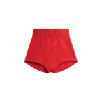 The Frankie Shop Bresica Knit Hot Pants - Red - Oversized Minimalist Shorts in Red - Shop at Luxury Shoes 