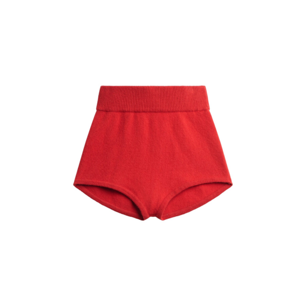 The Frankie Shop Bresica Knit Hot Pants – Red