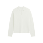 The Frankie Shop Bresica Knit Polo Sweater - Ivory - Oversized Minimalist Knitwear in Ivory - Shop at Luxury Shoes 