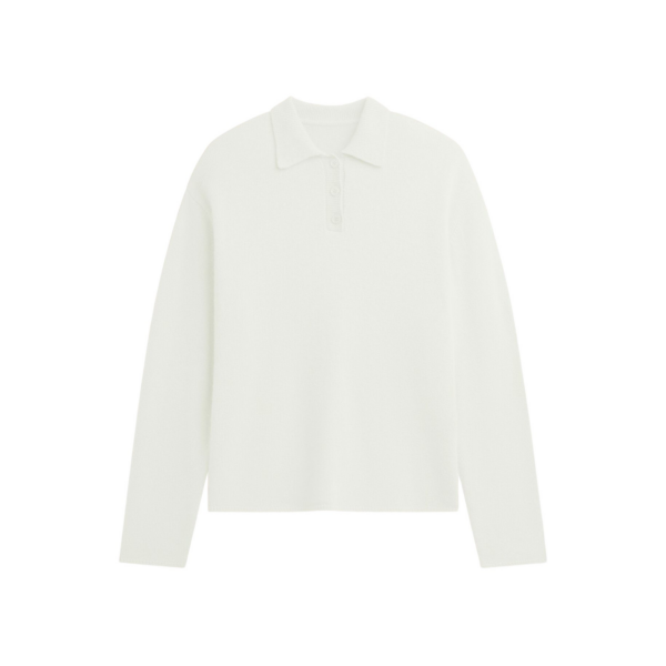 The Frankie Shop Bresica Knit Polo Sweater – Ivory