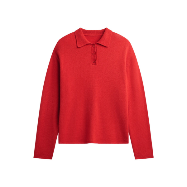 The Frankie Shop Bresica Knit Polo Sweater – Red