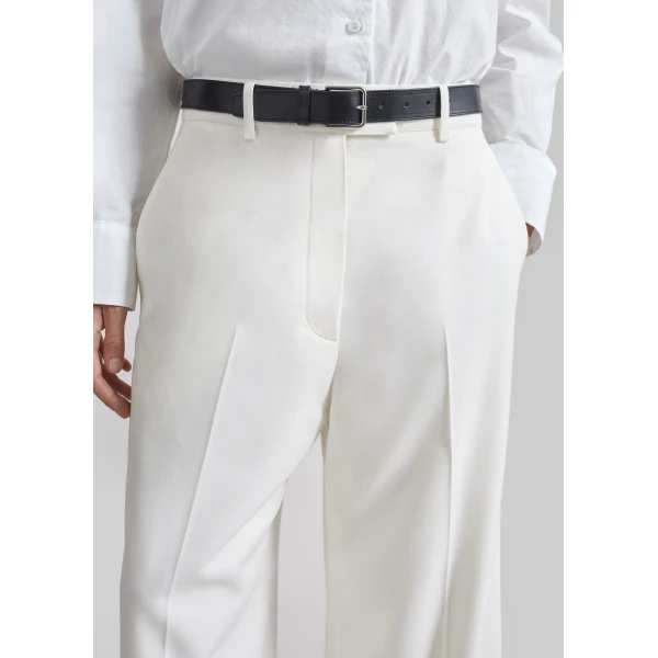 The Frankie Shop Brickell Trousers - Ivory - Oversized Minimalist Pants in Ivory - Shop at Luxury Shoes 