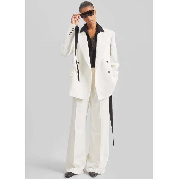 The Frankie Shop Brickell Trousers - Ivory - Oversized Minimalist Pants in Ivory - Shop at Luxury Shoes 