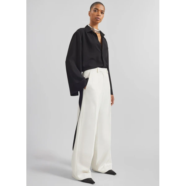 The Frankie Shop Brickell Trousers - Ivory - Oversized Minimalist Pants in Ivory - Shop at Luxury Shoes 