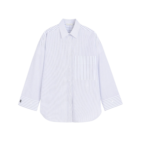 The Frankie Shop By Malene Birger Derris Shirt – White/Black Mix Stripe