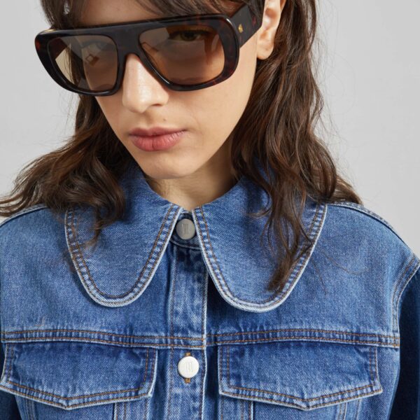 The Frankie Shop By Malene Birger Villies Jacket – Mid Denim Blue, view 3