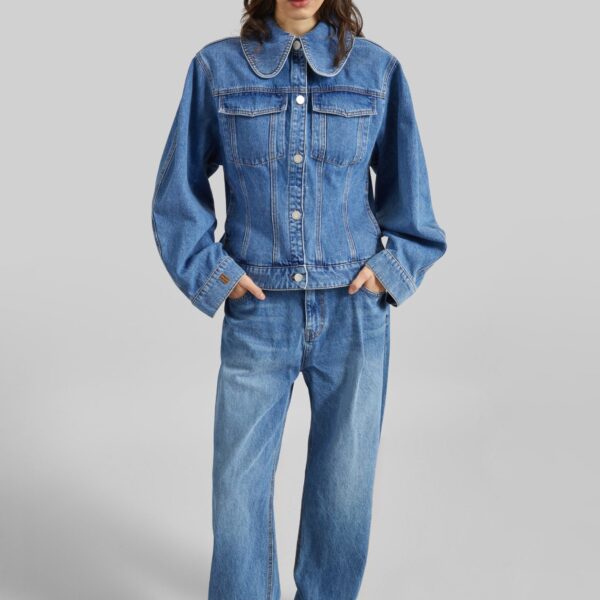 The Frankie Shop By Malene Birger Villies Jacket – Mid Denim Blue, view 4