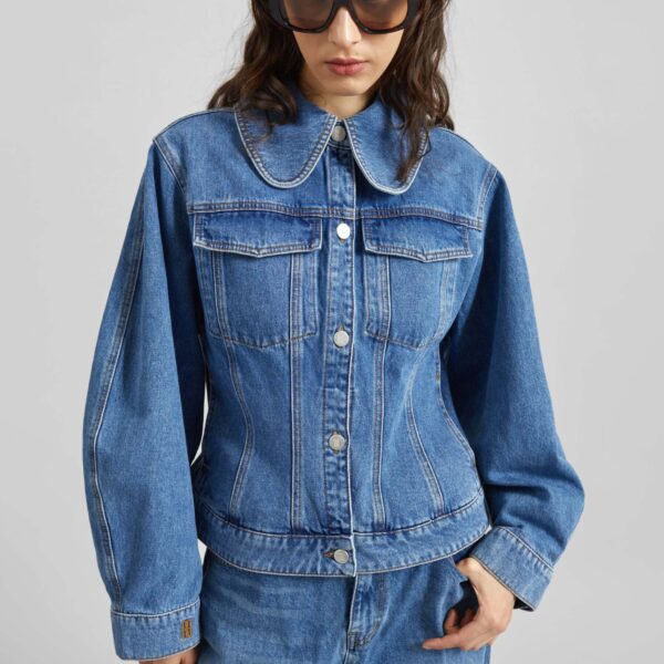 The Frankie Shop By Malene Birger Villies Jacket – Mid Denim Blue, view 5