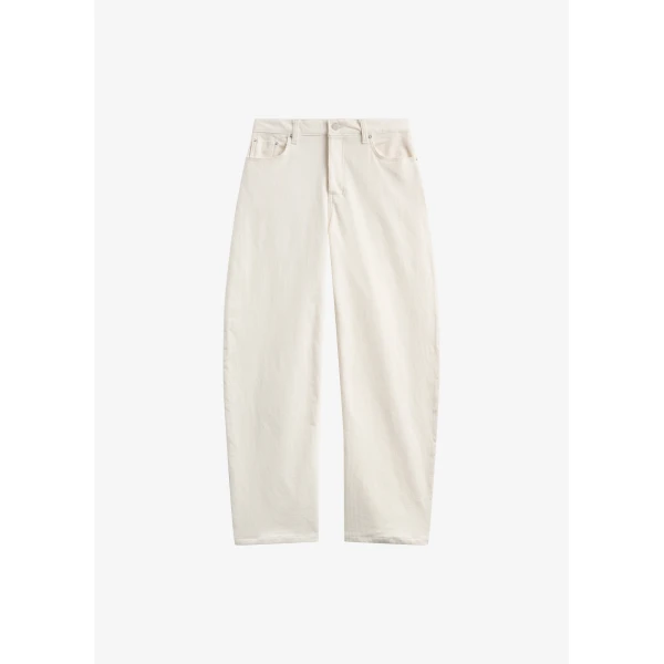 The Frankie Shop Caistor Corduroy Barrel Leg Pants - Ivory - Oversized Minimalist Pants in Ivory - Shop at Luxury Shoes 
