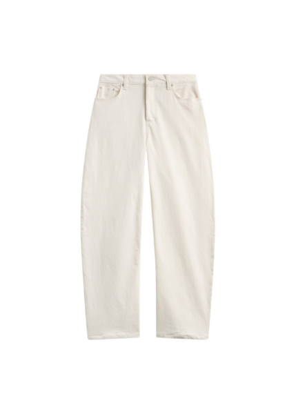 The Frankie Shop Caistor Corduroy Barrel Leg Pants - Ivory - Oversized Minimalist Pants in Ivory - Shop at Luxury Shoes 