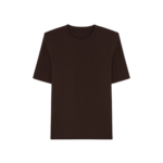 The Frankie Shop Carrington Padded Shoulder Tee - Brown - Oversized Minimalist Tops in Brown - Shop at Luxury Shoes 