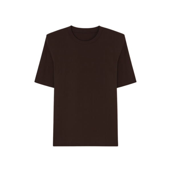 The Frankie Shop Carrington Padded Shoulder Tee – Brown Top