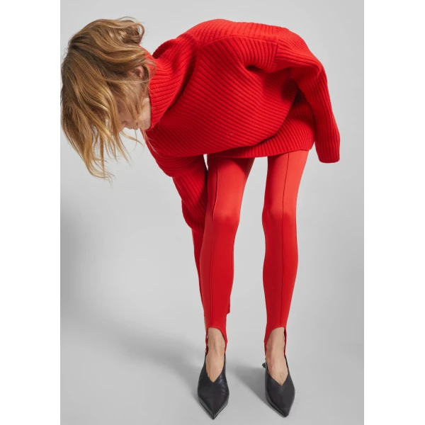 The Frankie Shop Caserta Stirrup Leggings - Red - Oversized Minimalist Pants in Red - Shop at Luxury Shoes 