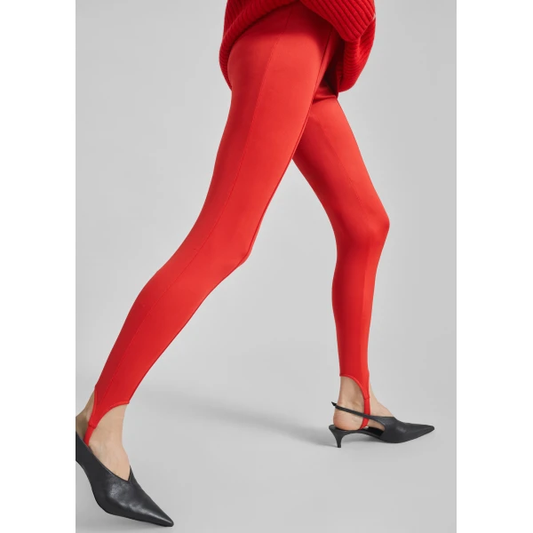 The Frankie Shop Caserta Stirrup Leggings - Red - Oversized Minimalist Pants in Red - Shop at Luxury Shoes 