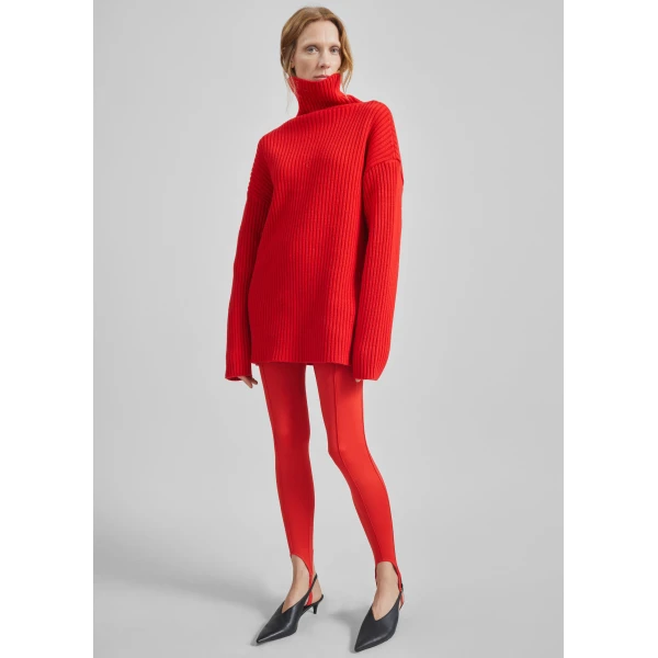 The Frankie Shop Caserta Stirrup Leggings - Red - Oversized Minimalist Pants in Red - Shop at Luxury Shoes 