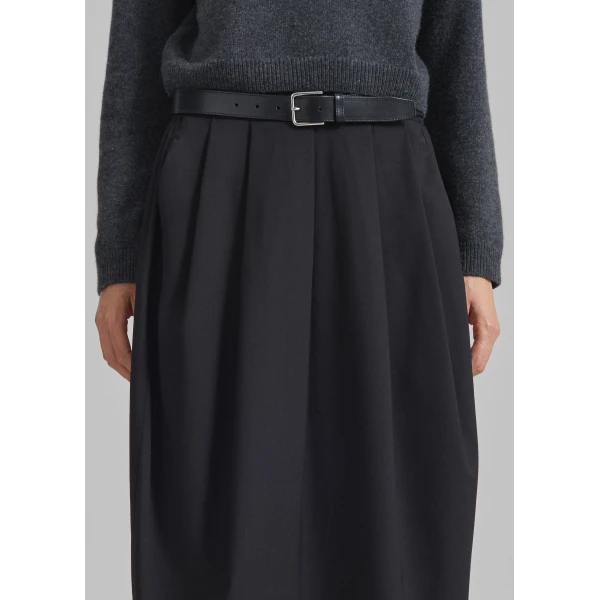 The Frankie Shop Claremont Cocoon Skirt - Black - Oversized Minimalist Skirts in Black - Shop at Luxury Shoes 