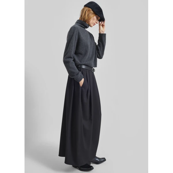 The Frankie Shop Claremont Cocoon Skirt - Black - Oversized Minimalist Skirts in Black - Shop at Luxury Shoes 