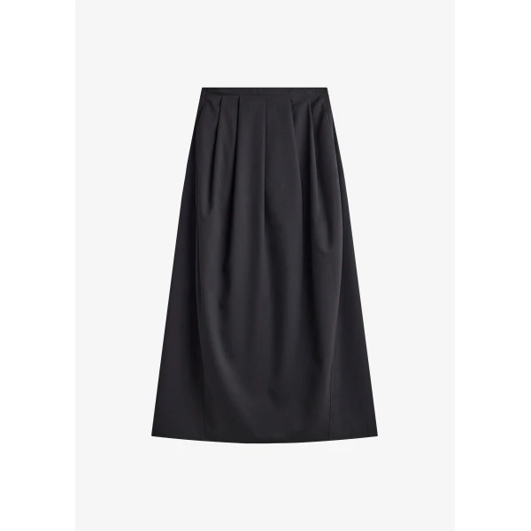 The Frankie Shop Claremont Cocoon Skirt - Black - Oversized Minimalist Skirts in Black - Shop at Luxury Shoes 