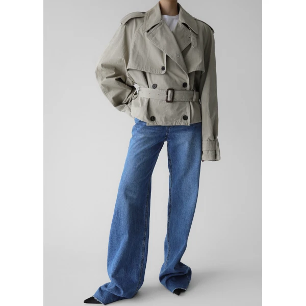 The Frankie Shop Cromer Jeans - Medium Wash - Oversized Minimalist Pants in Blue - Shop at Luxury Shoes 
