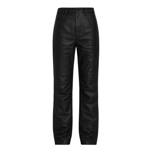 The Frankie Shop Dalston Leather Pants - Black - Oversized Minimalist Pants in Black - Shop at Luxury Shoes 