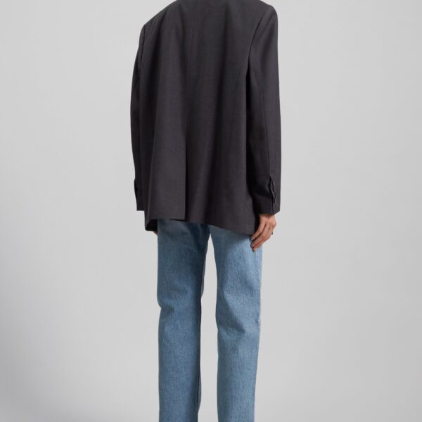 The Frankie Shop Daroca Double-Breasted Blazer – Charcoal, view 9