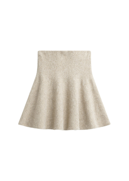 The Frankie Shop Dienne Knit Mini Skirt - Beige - Oversized Minimalist Skirts in Beige - Shop at Luxury Shoes 