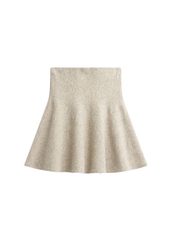 The Frankie Shop Dienne Knit Mini Skirt - Beige - Oversized Minimalist Skirts in Beige - Shop at Luxury Shoes 
