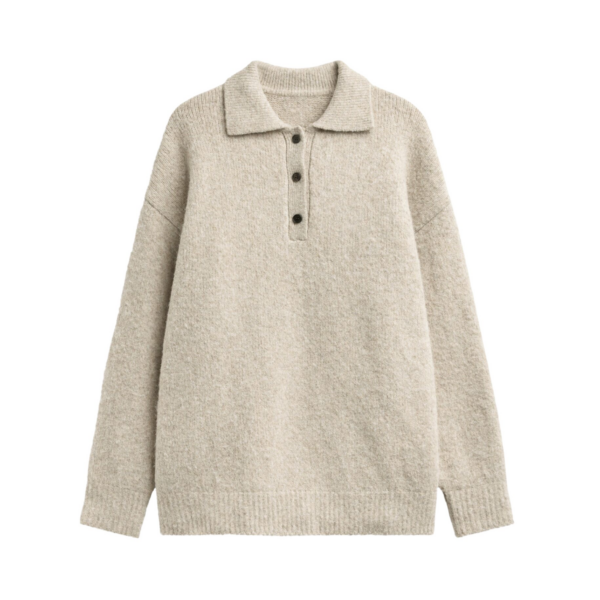The Frankie Shop Dienne Polo Sweater – Beige