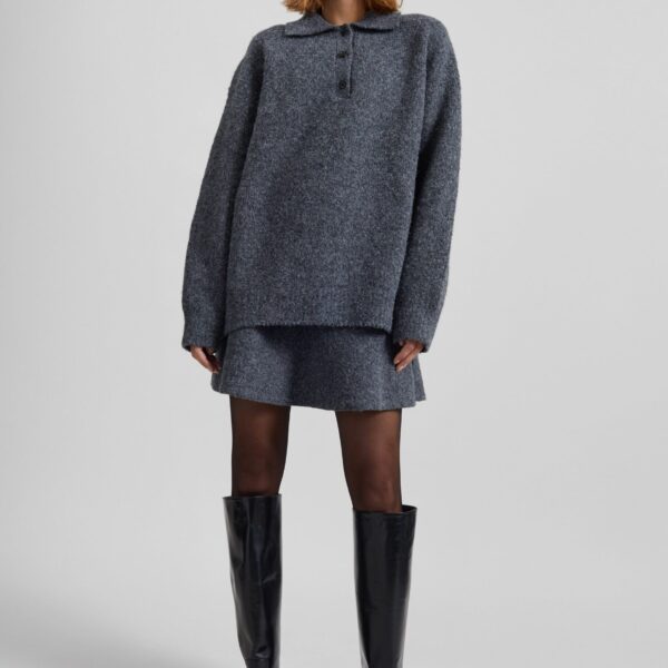 The Frankie Shop Dienne Polo Sweater – Grey, view 2
