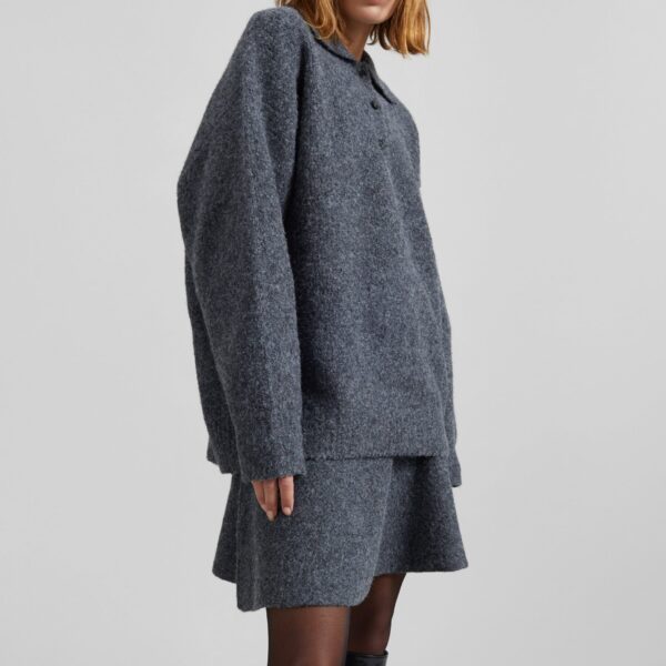 The Frankie Shop Dienne Polo Sweater – Grey, view 3