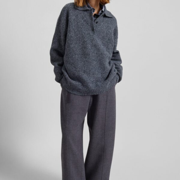 The Frankie Shop Dienne Polo Sweater – Grey, view 6