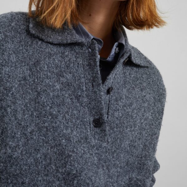 The Frankie Shop Dienne Polo Sweater – Grey, view 7