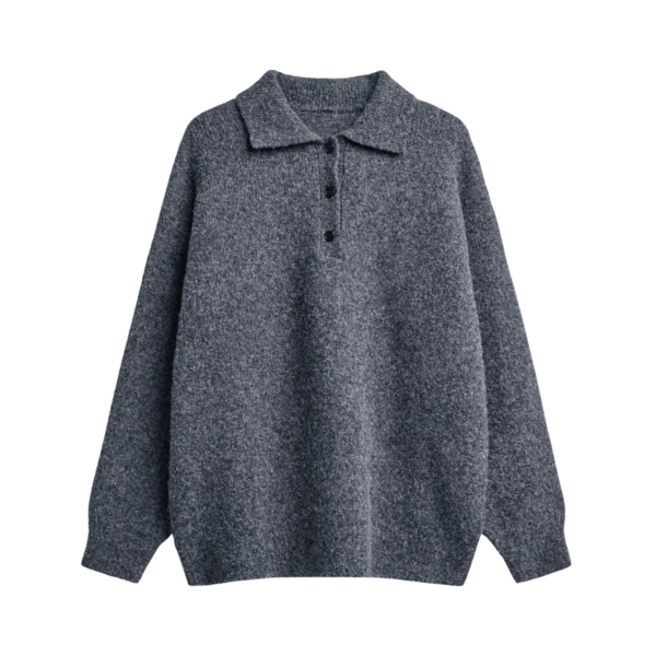 The Frankie Shop Dienne Polo Sweater – Grey