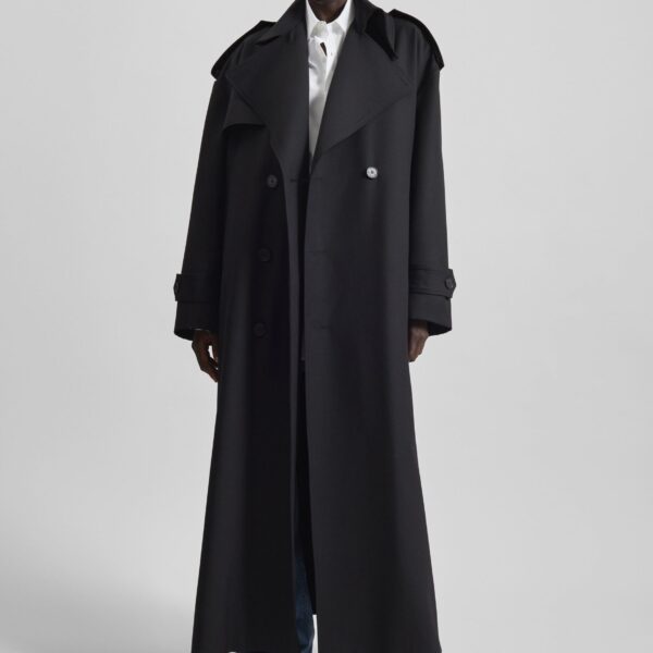 The Frankie Shop Dursley Tailored Trench Coat – Black, view 2