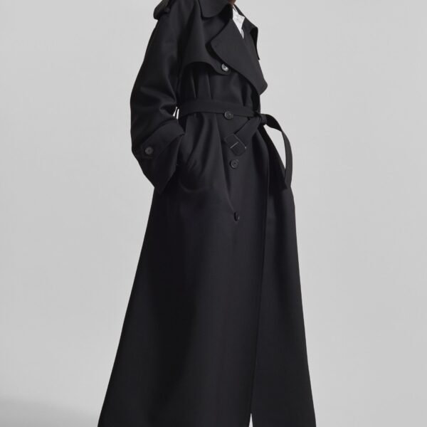 The Frankie Shop Dursley Tailored Trench Coat – Black, view 3