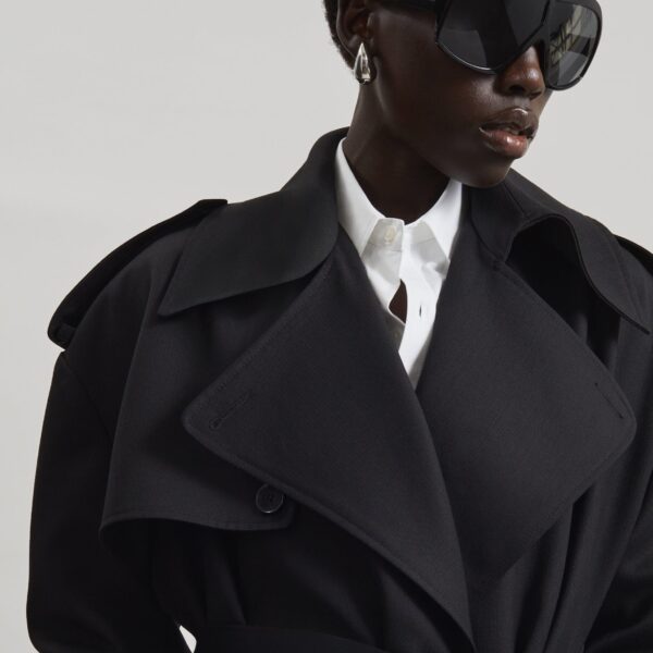 The Frankie Shop Dursley Tailored Trench Coat – Black, view 4