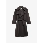 The Frankie Shop Dursley Tailored Trench Coat - Brown - Oversized Minimalist Coats in Brown - Shop at Luxury Shoes 