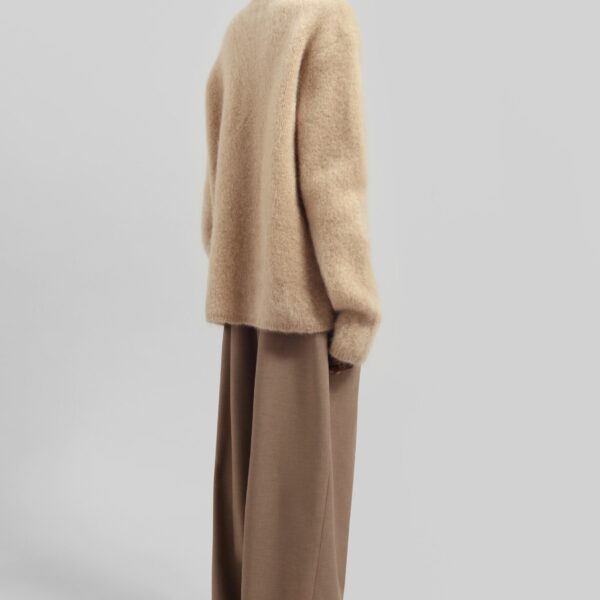 The Frankie Shop Ellery Mohair Crewneck Sweater – Beige, view 8