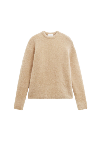 The Frankie Shop Ellery Mohair Crewneck Sweater - Beige - Oversized Minimalist Knitwear in Beige - Shop at Luxury Shoes 