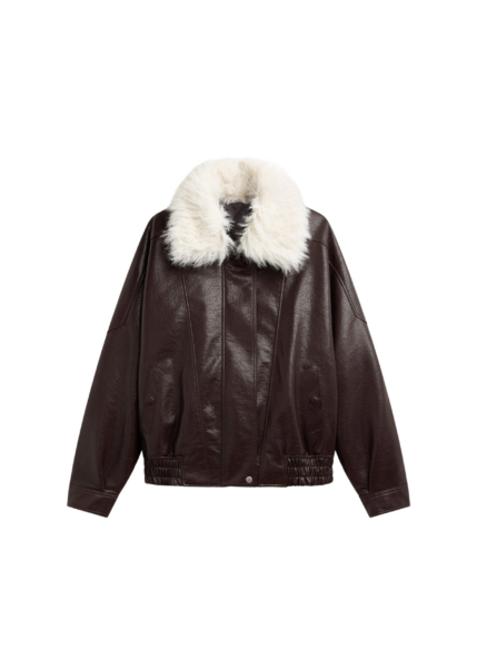 The Frankie Shop Gemonio Faux Leather Jacket - Brown - Oversized Minimalist Jackets in Brown - Shop at Luxury Shoes 