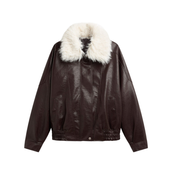 The Frankie Shop Gemonio Faux Leather Jacket – Brown