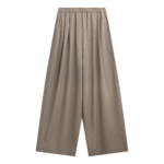 The Frankie Shop Gistel Pleated Pants - Beige Plaid - Oversized Minimalist Pants in Beige - Shop at Luxury Shoes 