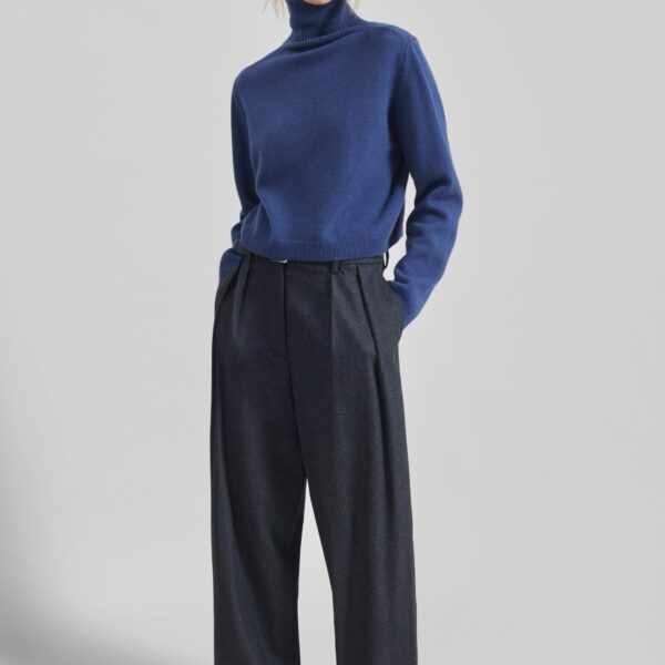 The Frankie Shop Grenaa Wool Turtleneck Sweater – Blue, view 4