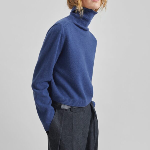 The Frankie Shop Grenaa Wool Turtleneck Sweater – Blue, view 5